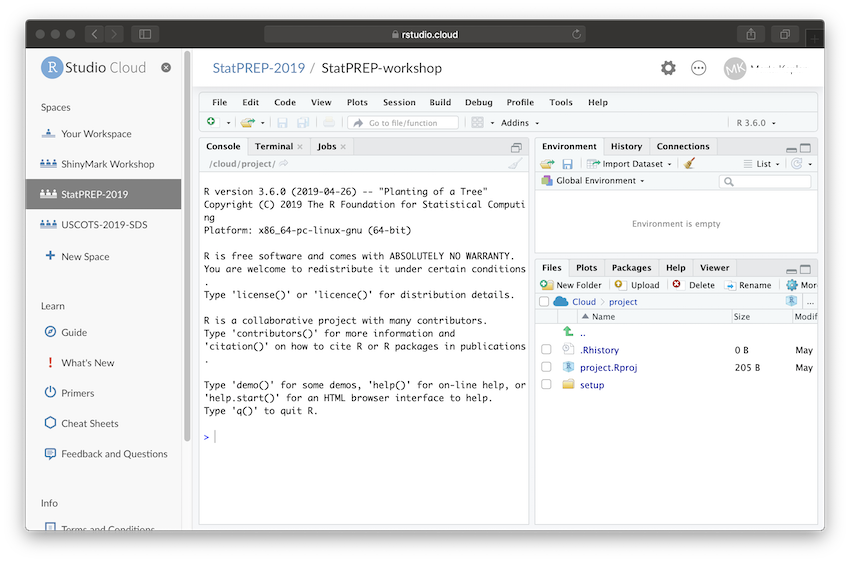 rstudio cloud online